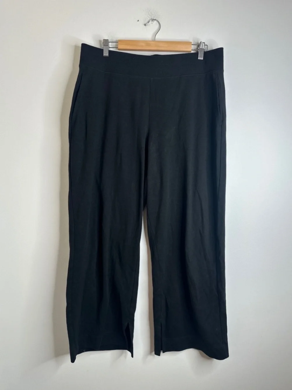 Pact Women's Organic Cotton Split Hem Wide-Leg Lounge Pants Black XXXL